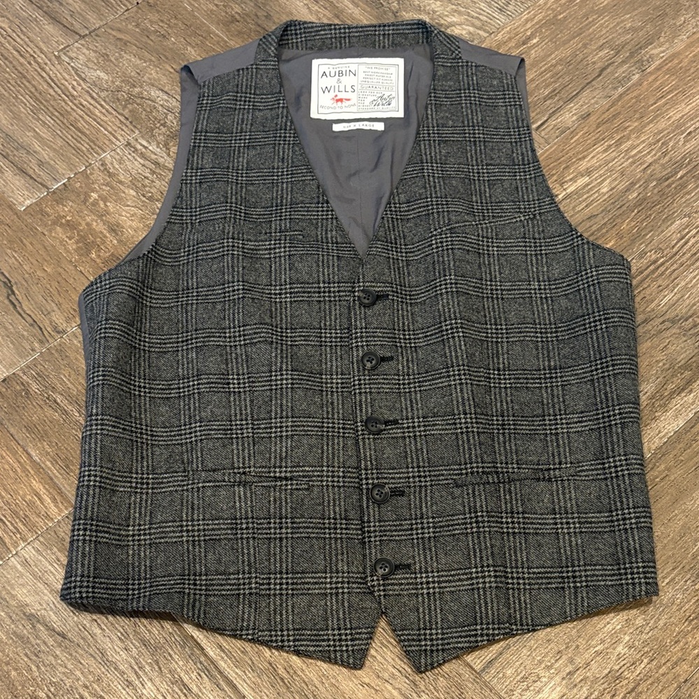 Aubin & Wills Gray Plaid Vest